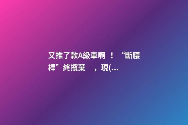 又推了款A級車?。　皵嘌鼦U”終擯棄，現(xiàn)代這款很帥的三廂或8萬起？